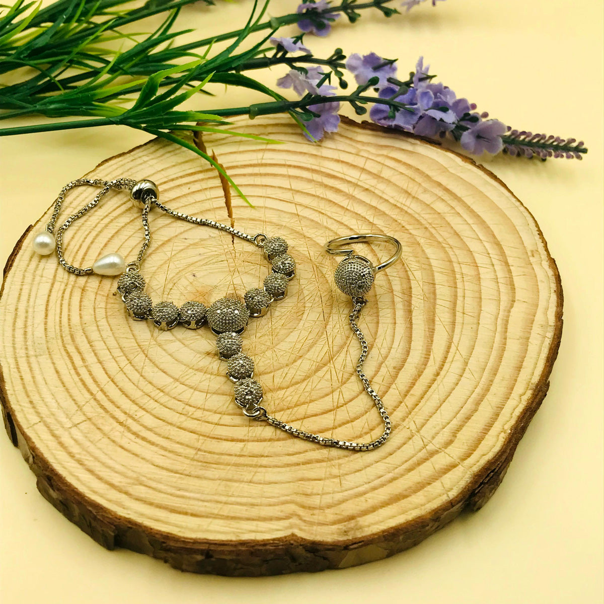 Silver Bracelet With Ring - Image 3
